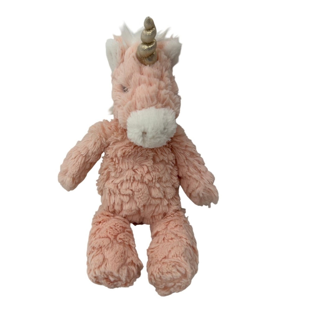 Mary Meyer Marshmallow Zoo Pink Unicorn Plush Gold Horn Stuffed Putty Blush